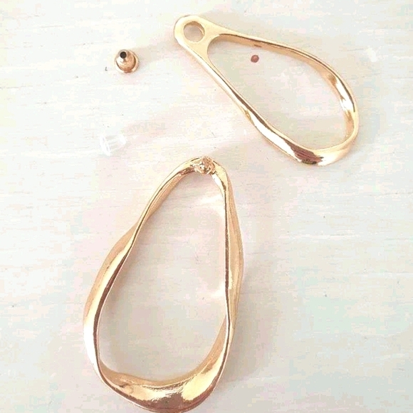 💖 2/$30 Gold hoop Hammered boho thick Chunky Cocktail party boho big earrings - Picture 10 of 17
